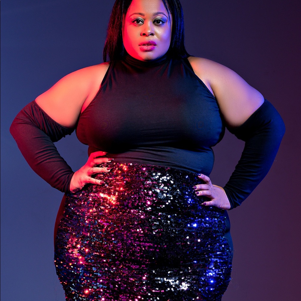 Eloquii Column sequin skirt